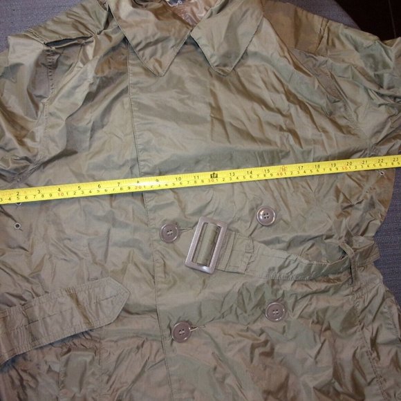 1974 VIETNAM ERA MEN'S sz36/REG NYLON TAUPE SHADE 179 ARMY USMC RAINCOAT SV 678 - Picture 7 of 12